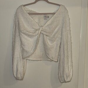 Polly White Textured Sweater